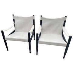 Vintage Mid-Century Modern Danish Safari Chairs by Erik Wørts for Eilersen, 1960s