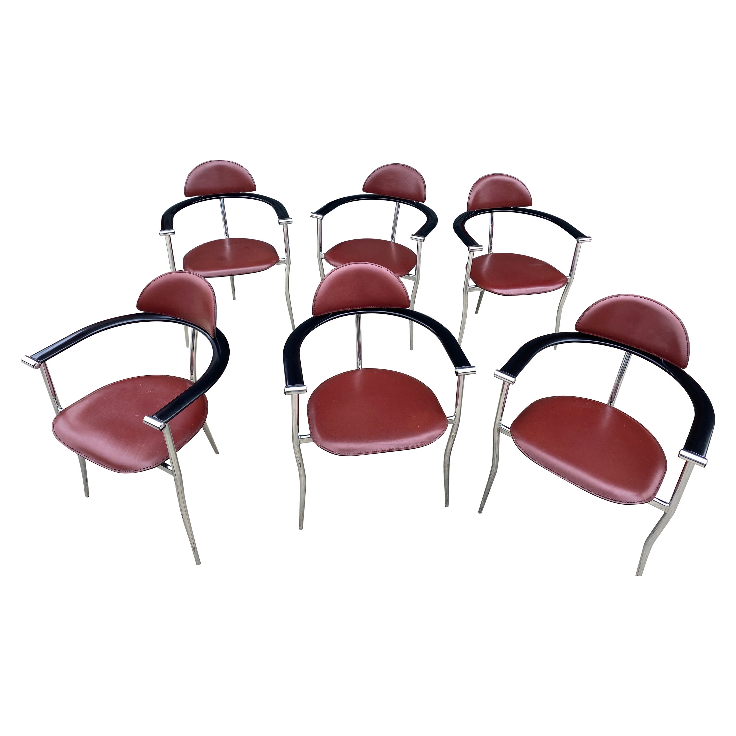 Arrben Stiletto Set of 6 Dining Chairs For Sale