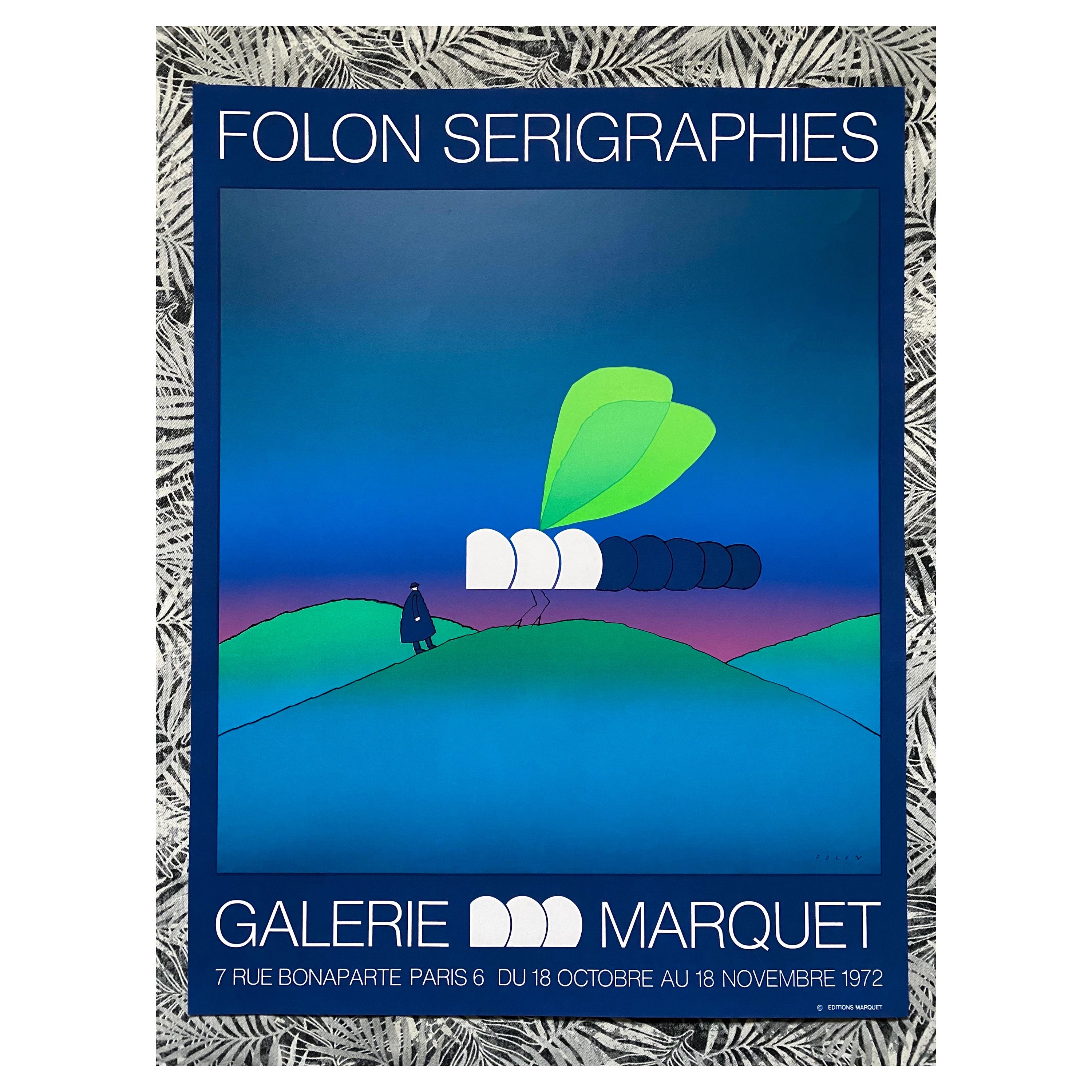 Jean Michel Folon Serigraph "Libellule" Exhibition Print, 1972 For Sale