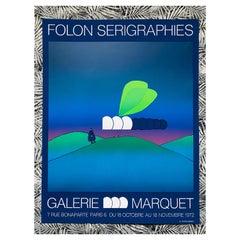 Jean Michel Folon Serigraph "Libellule" Exhibition Print, 1972