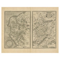 Antike Karte der Küstenlinie zwischen Calais und Estaples und Nordfrankreich