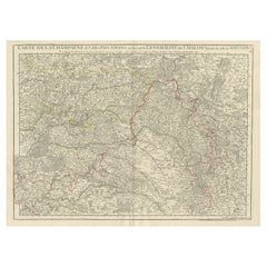 Antique Map of Champagne and surrounding Regions, France
