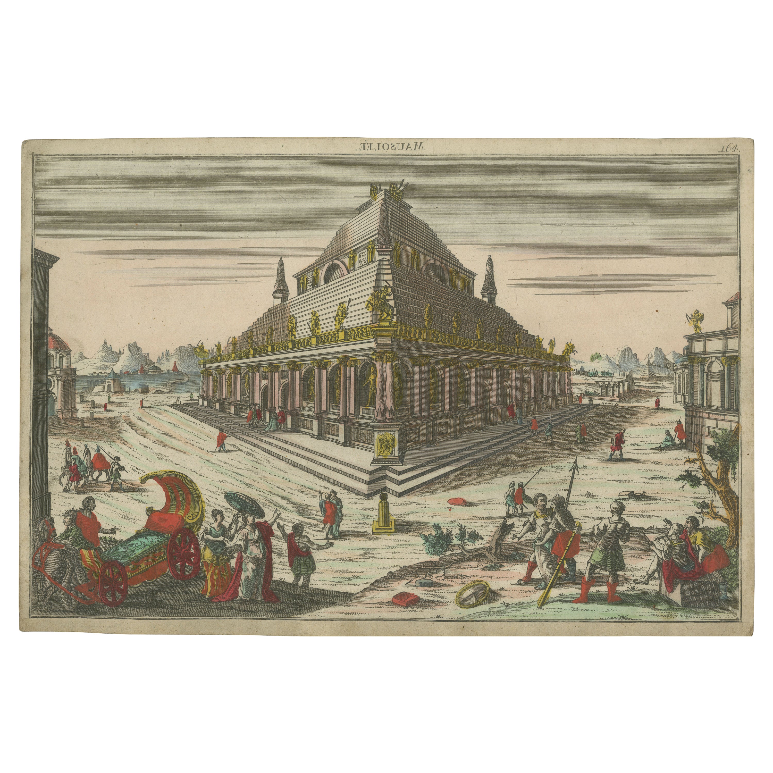 Antique Optical Print of the Mausoleum of Halicarnassus For Sale