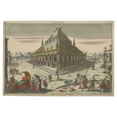 Antique Optical Print of the Mausoleum of Halicarnassus