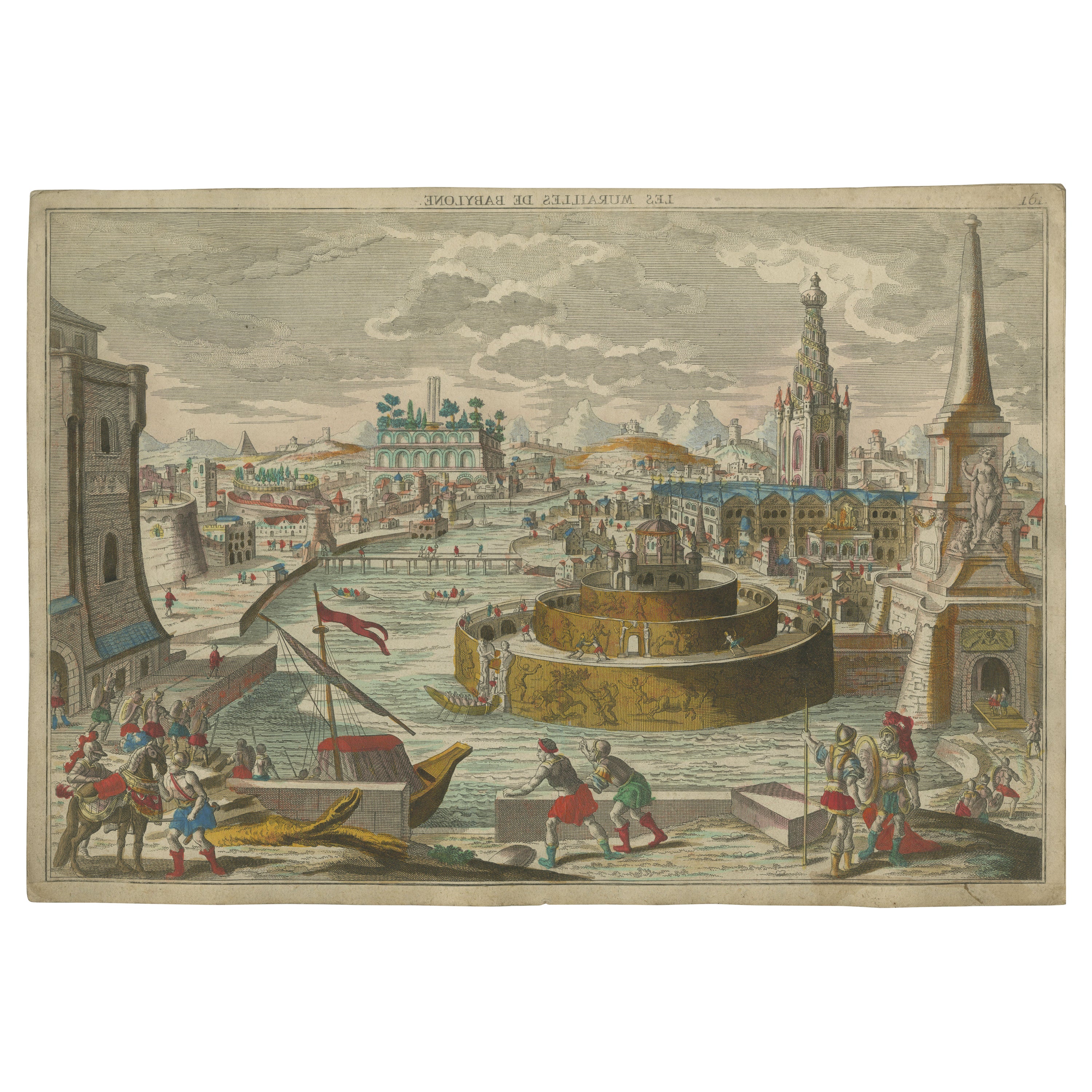 Antique Optical Print of the Ancient City of Babylon For Sale