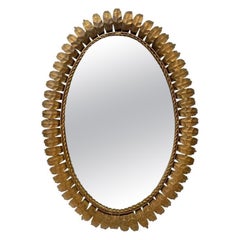 Antique Italian Toleware Sunburst Mirror