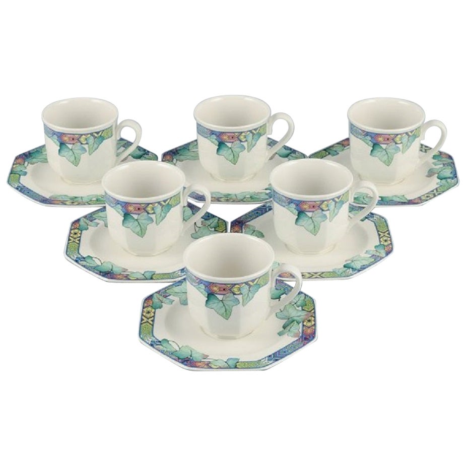 Service à café en porcelaine Pasadena de six personnes. Villeroy & Boch, Allemagne. 