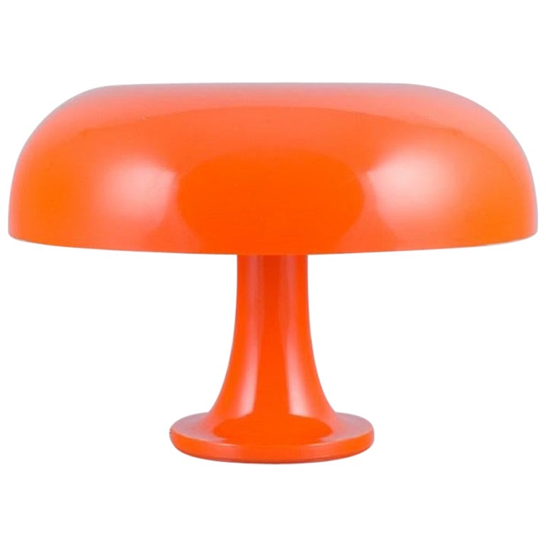 Giancarlo Mattioli for Artemide, Italy, "Nessino" Table Lamp in Orange Plastic For Sale