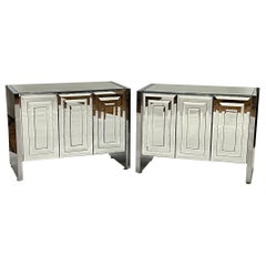 Pair of Mirrored Chests of Drawers or Nightstands by Ello