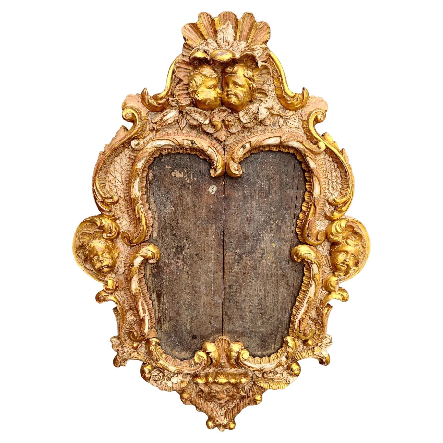 Italienischer Giltwood-Spiegel des 18.