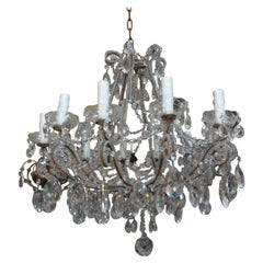 Antique Italian Beaded and Crystal Chandelier