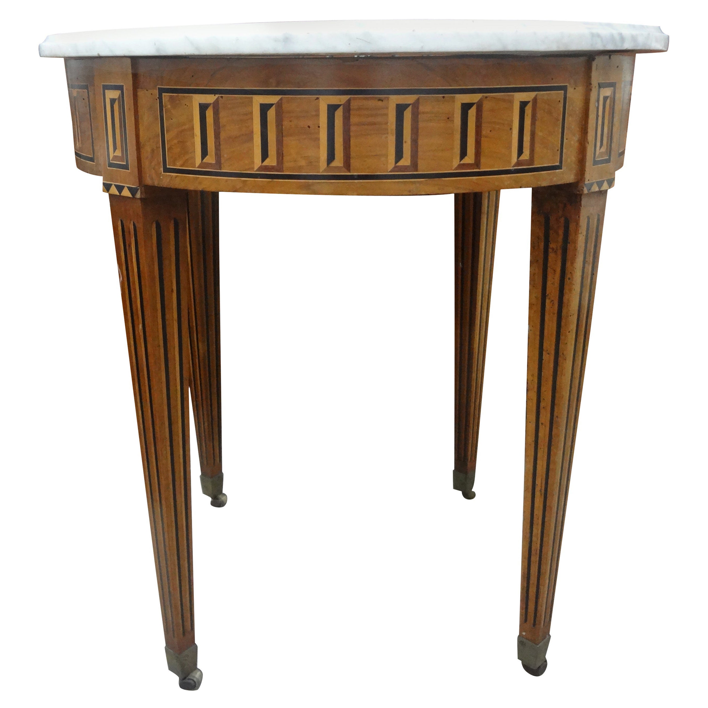 19th Century French Louis XVI Style Marquetry Table For Sale