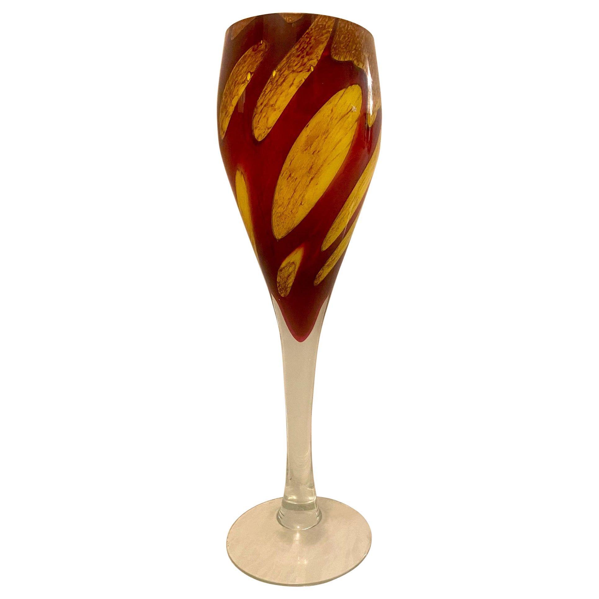 Mid-Century Modern Tall Murano Glass Coupe Vase For Sale