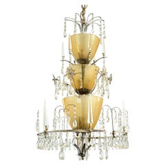 Large Chandelier Ellis Bergh Attributed, 2 Available