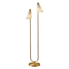 Brass and Alabaster Floor Lamp by Studio Glustin