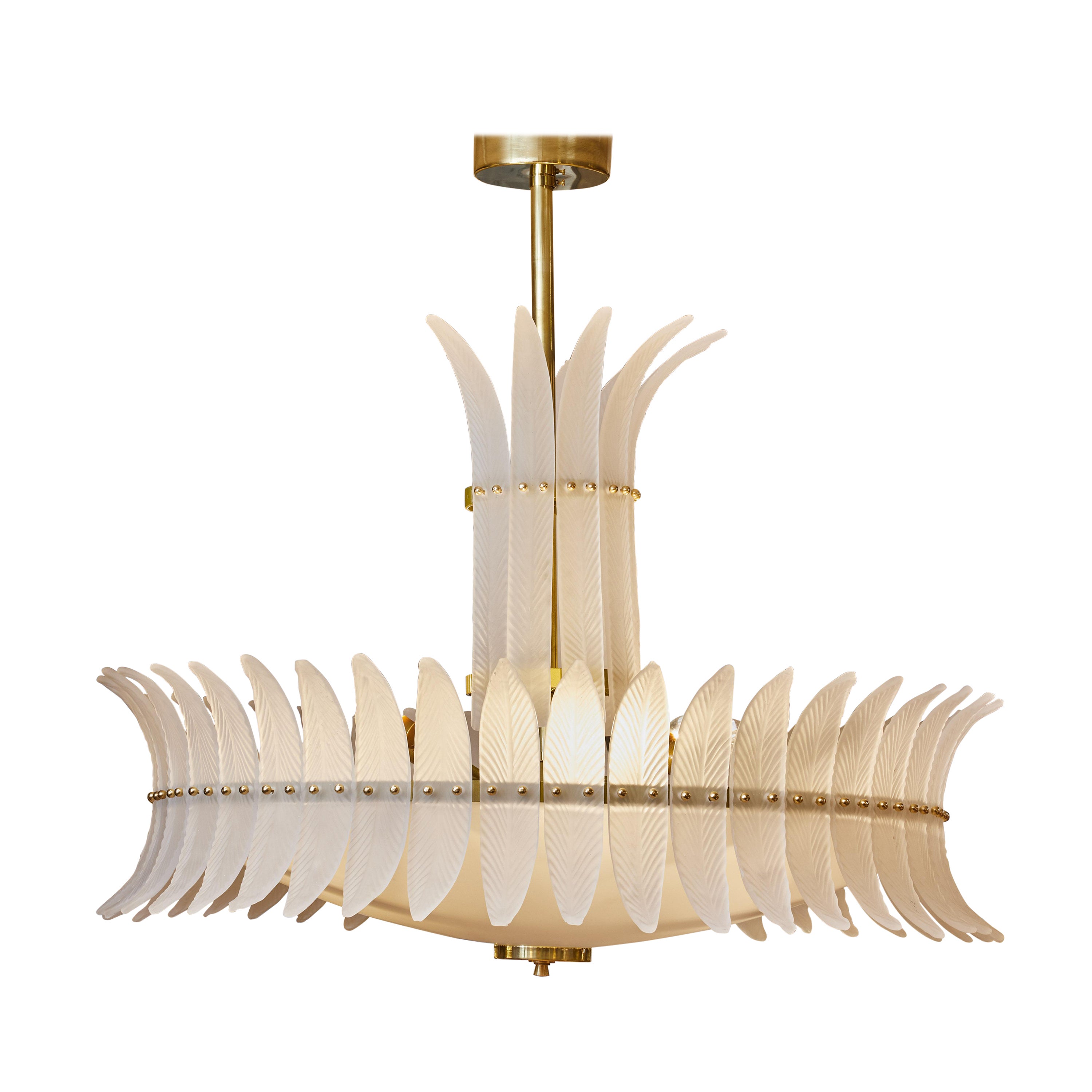 "Feathers"' Chandelier in Murano Glass For Sale