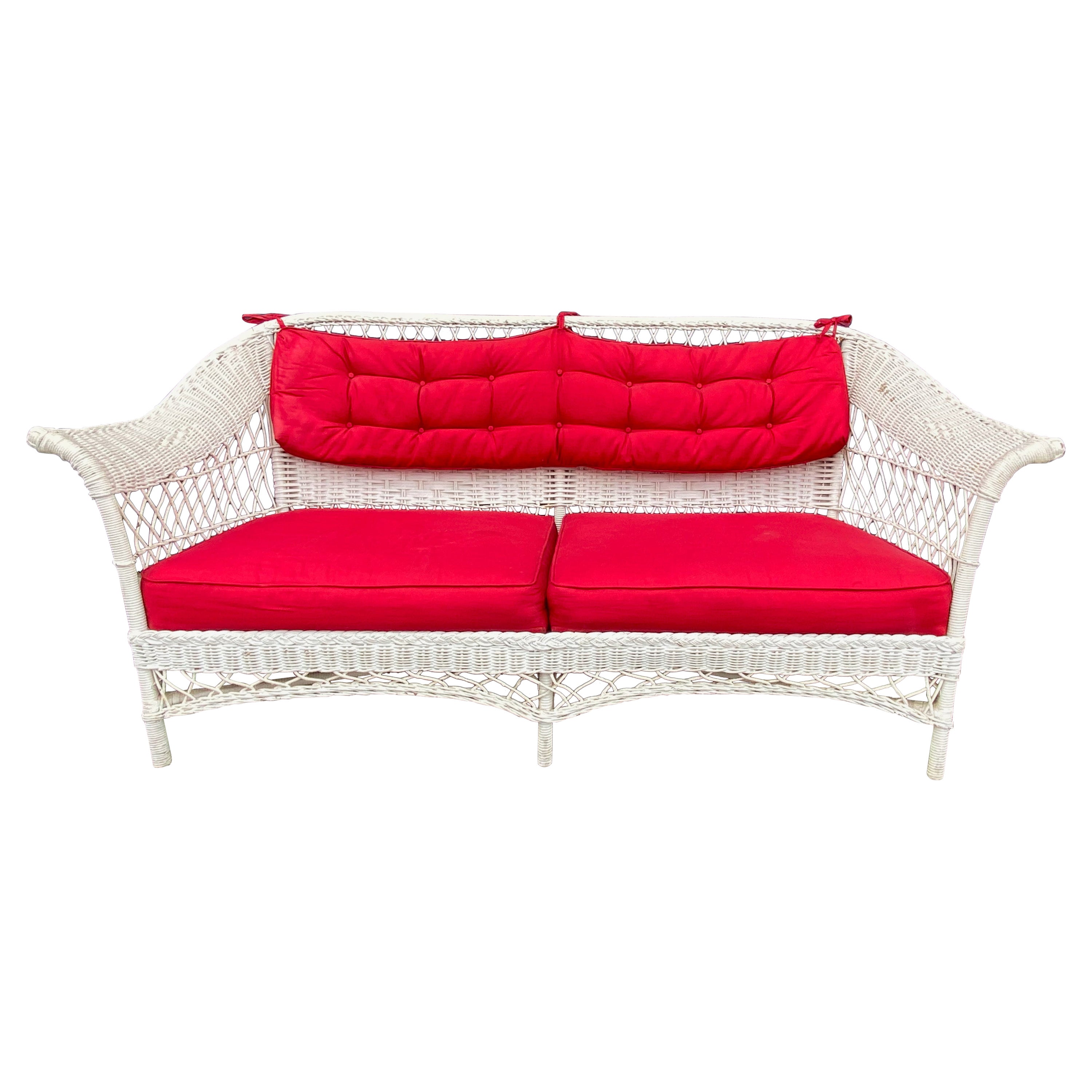 Bar Harbor Wicker Sofa For Sale