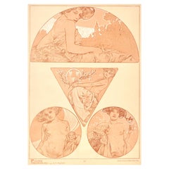 Antique Alphonse Mucha Figures Decoratives Plate 23