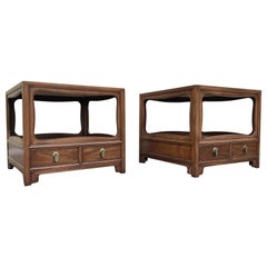 Pair of Michael Taylor for Baker Large Nightstands or End Tables in Mahogany