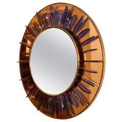 Retro Rare Petal Form Wall Mirror