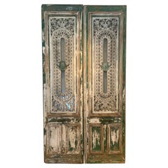 Pair of 19th Century Large Italian Doors with Iron Panels