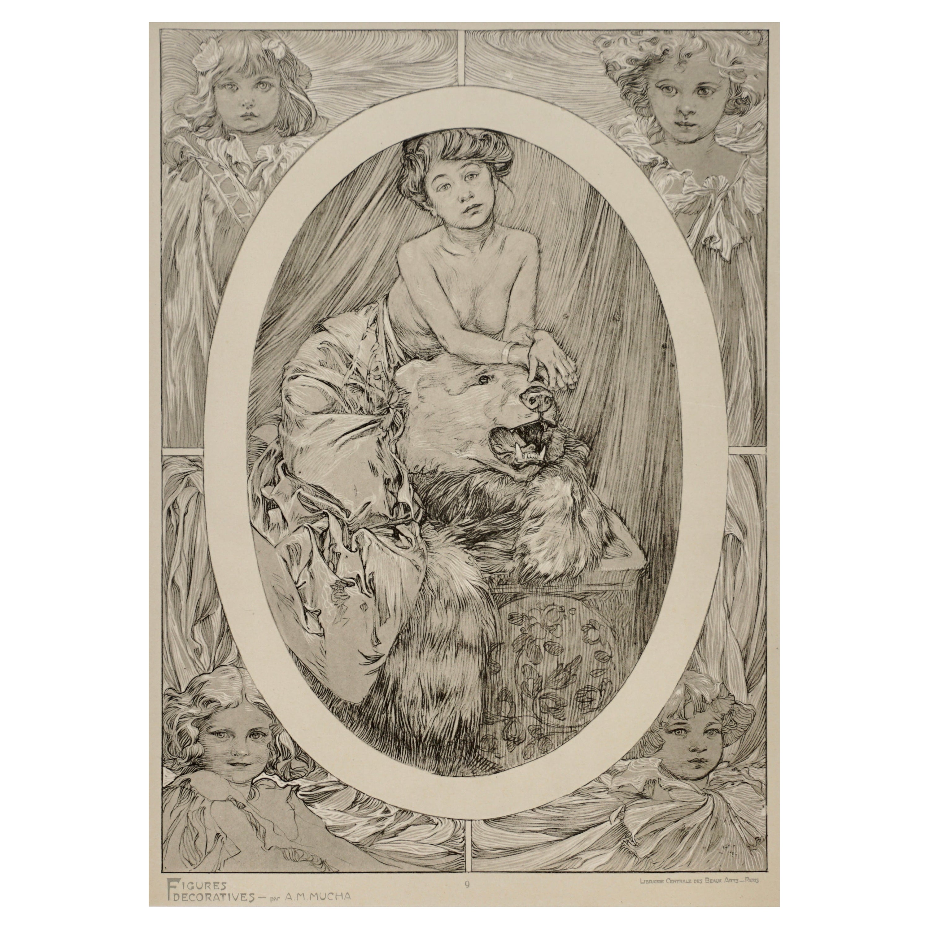 Alphonse Mucha Figures Decoratives Poster Plate 9