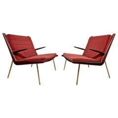 Pair of Peter Hvidt Boomerang Arm Chairs for France & Son, circa 1950s