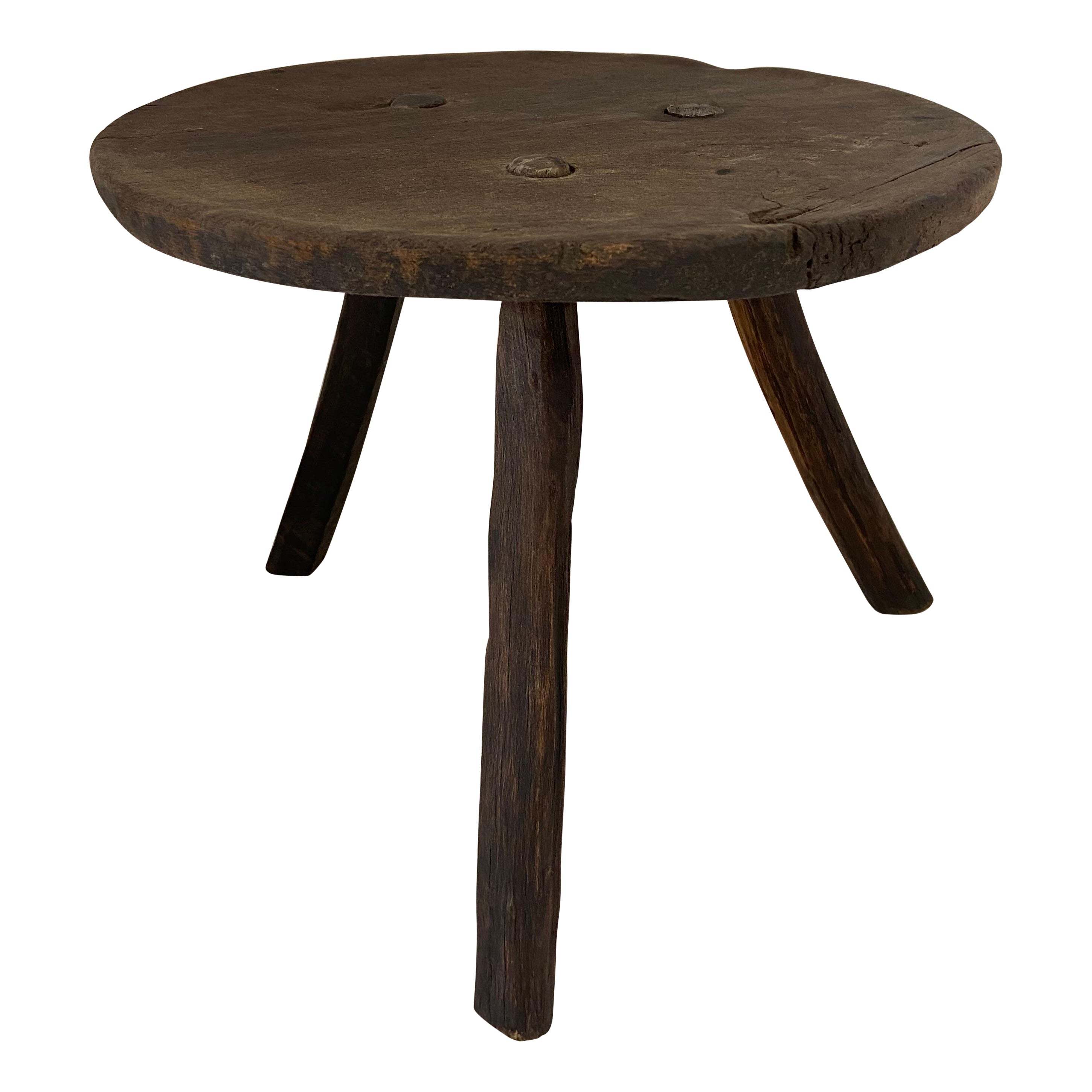 Mid-20th Century Hardwood Stool from Mexico