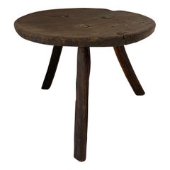 Mid-20th Century Hardwood Stool from Mexico