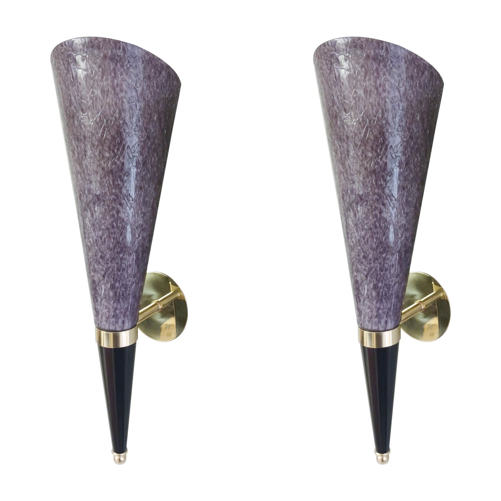 Pair of Purple Torchere Sconces - 3 Pairs Available For Sale