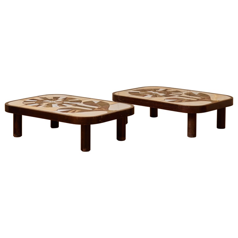 Vintage coffee table signed by CAPRON For Sale at 1stDibs