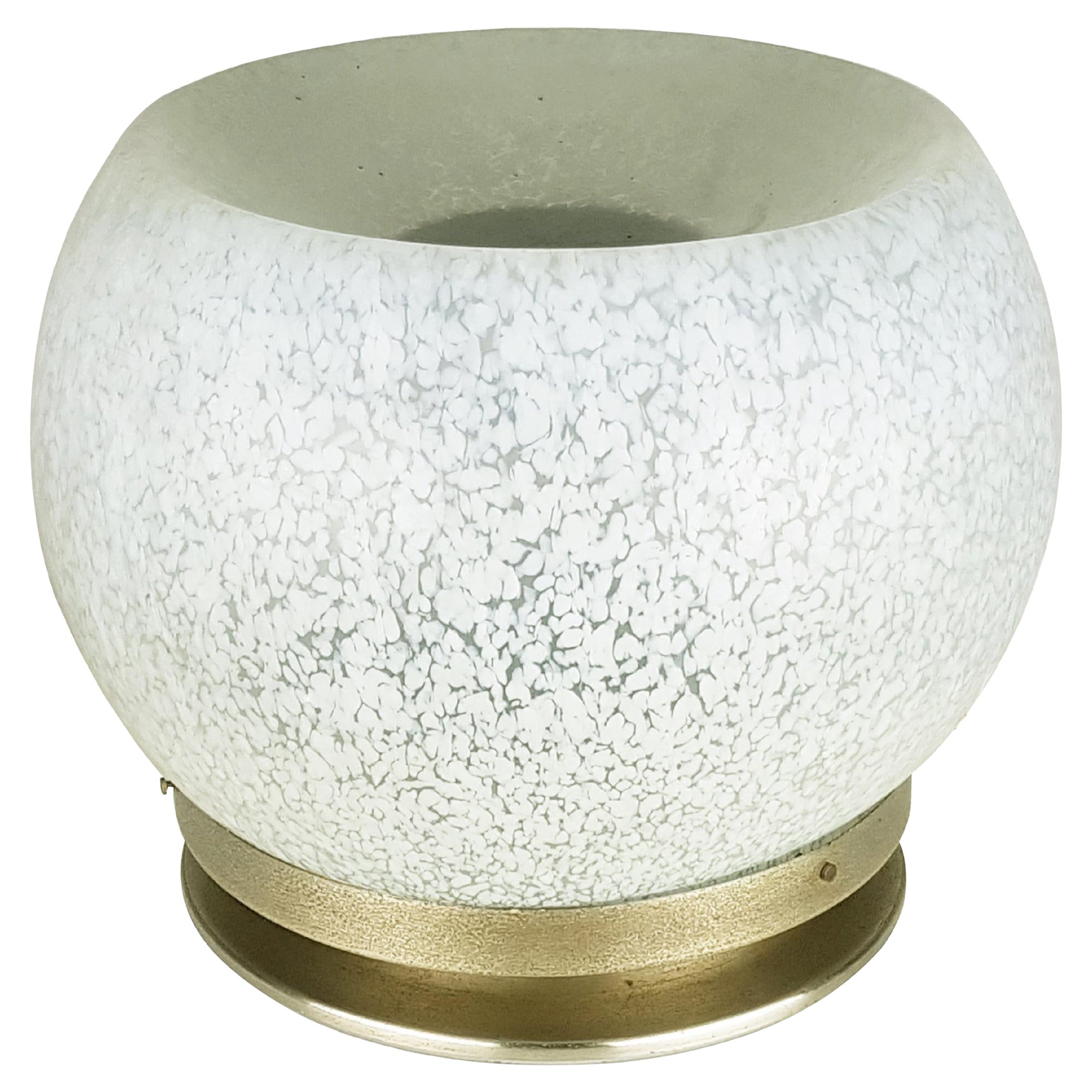 Lampe de table de l'ère spatiale en verre de Murano et métal brossé