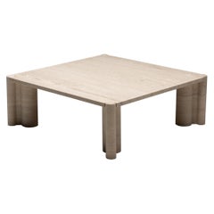 Gae Aulenti Jumbo Travertine Coffee Table for Knoll, Italy, 1960s