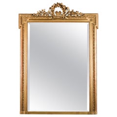 Large Louis XVI Gilt Overmantel Mirror
