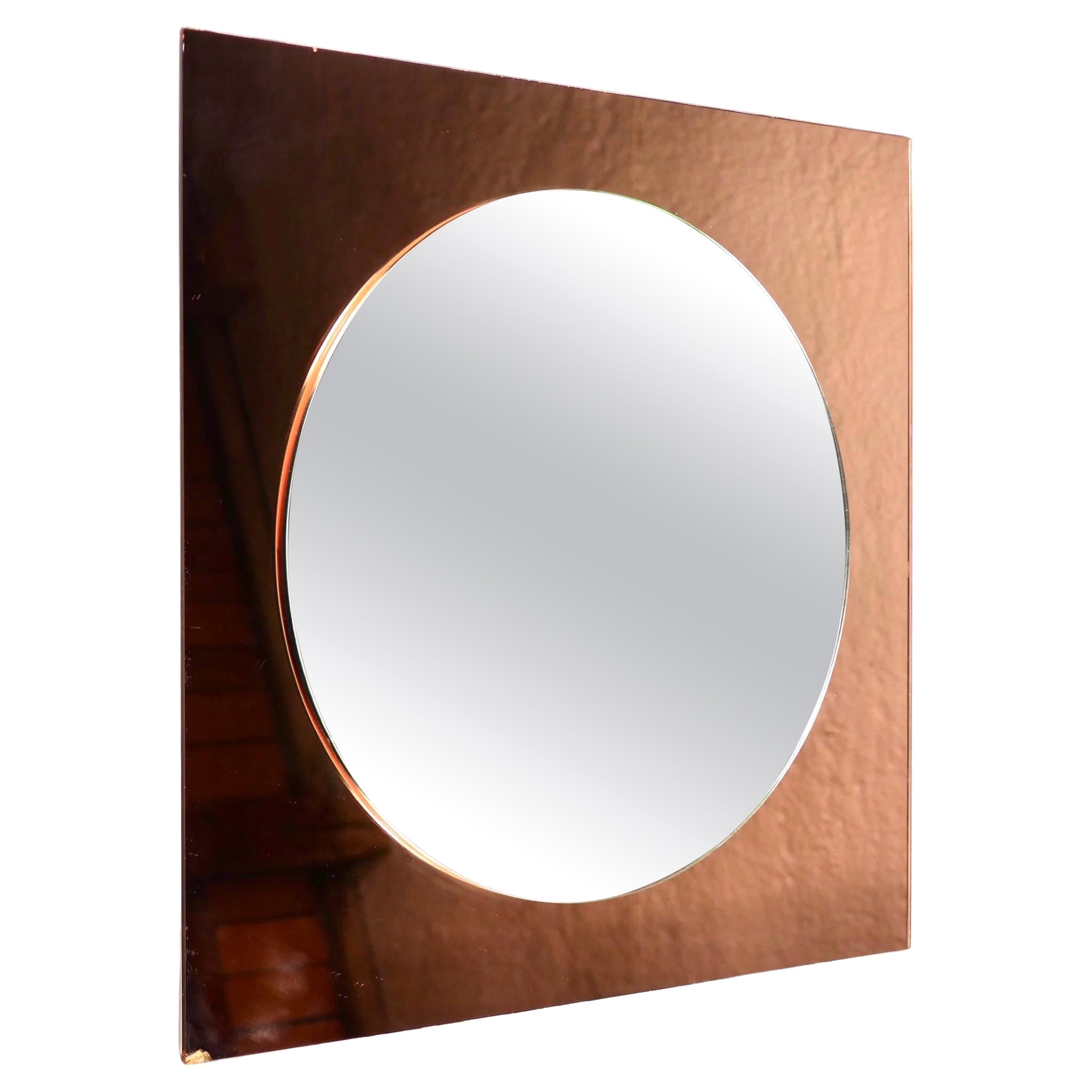 Two Silverings Square Mirror from France, 1980s
