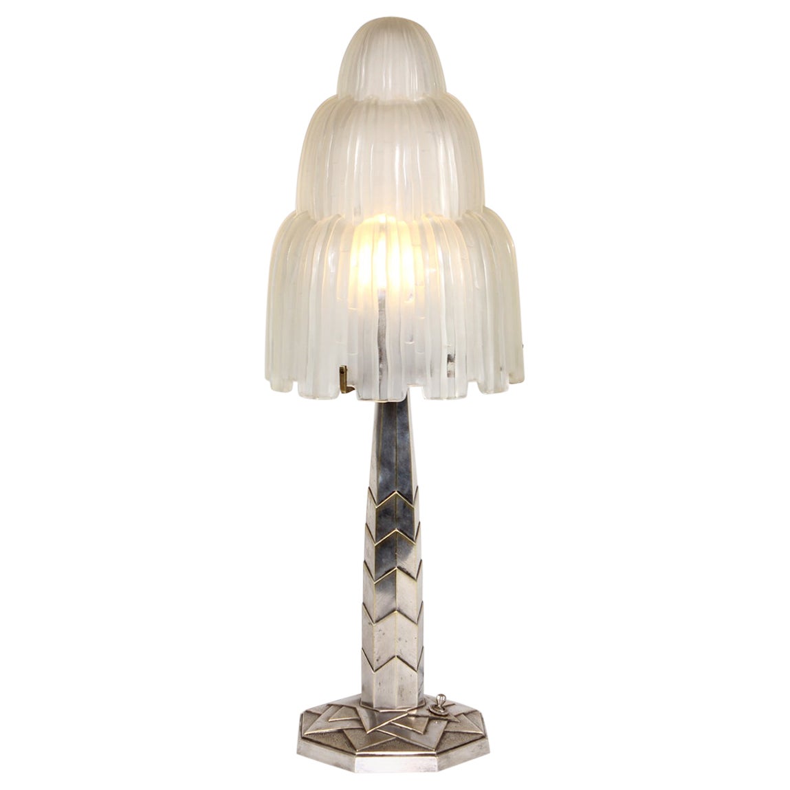 French Art Deco Table Lamp by Sabino For Sale