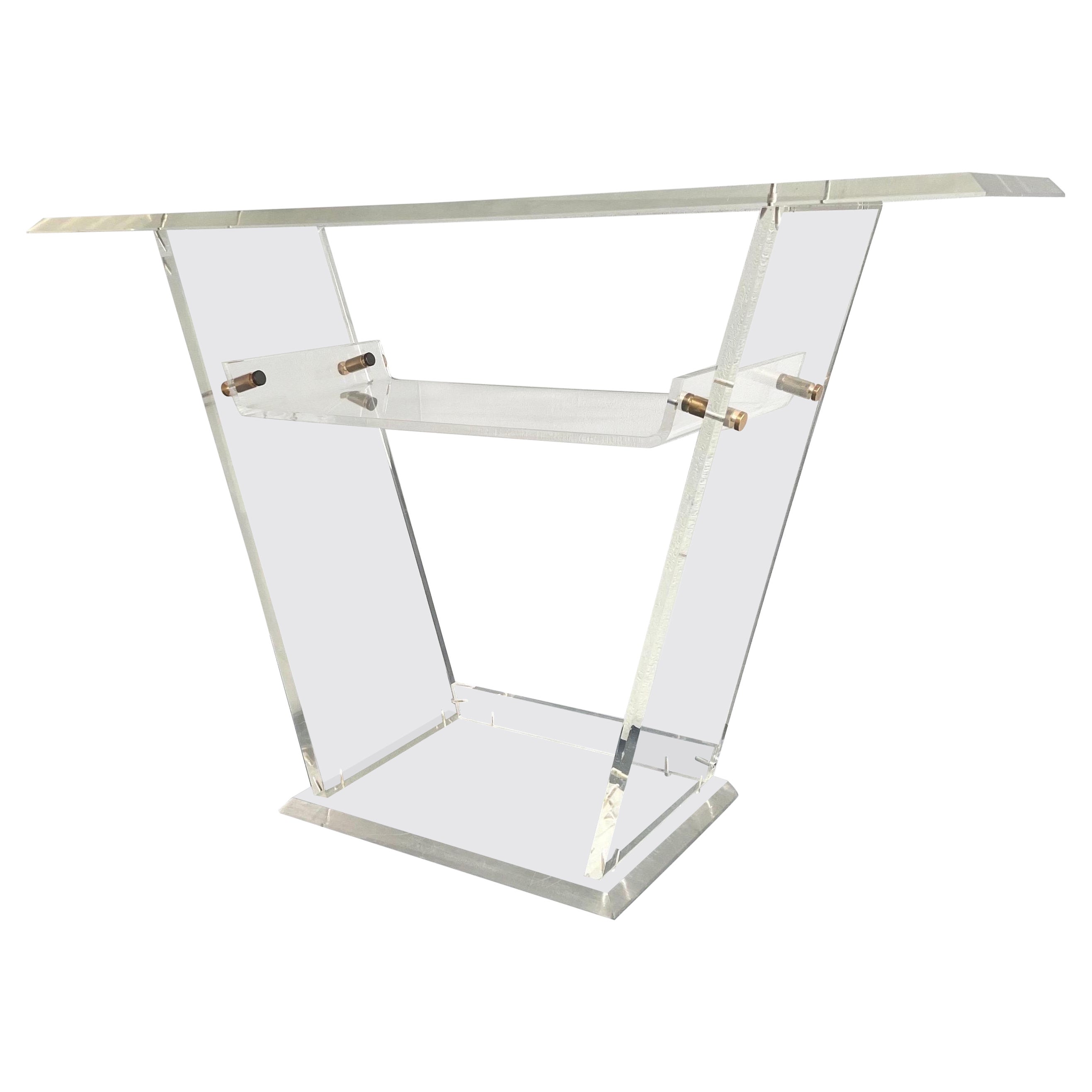 1970s Lucite Console Table