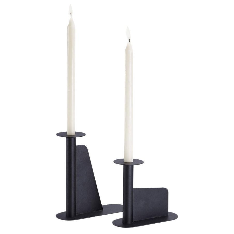 Set of 2 Large and Small Safran Candle Holder by Radar For Sale