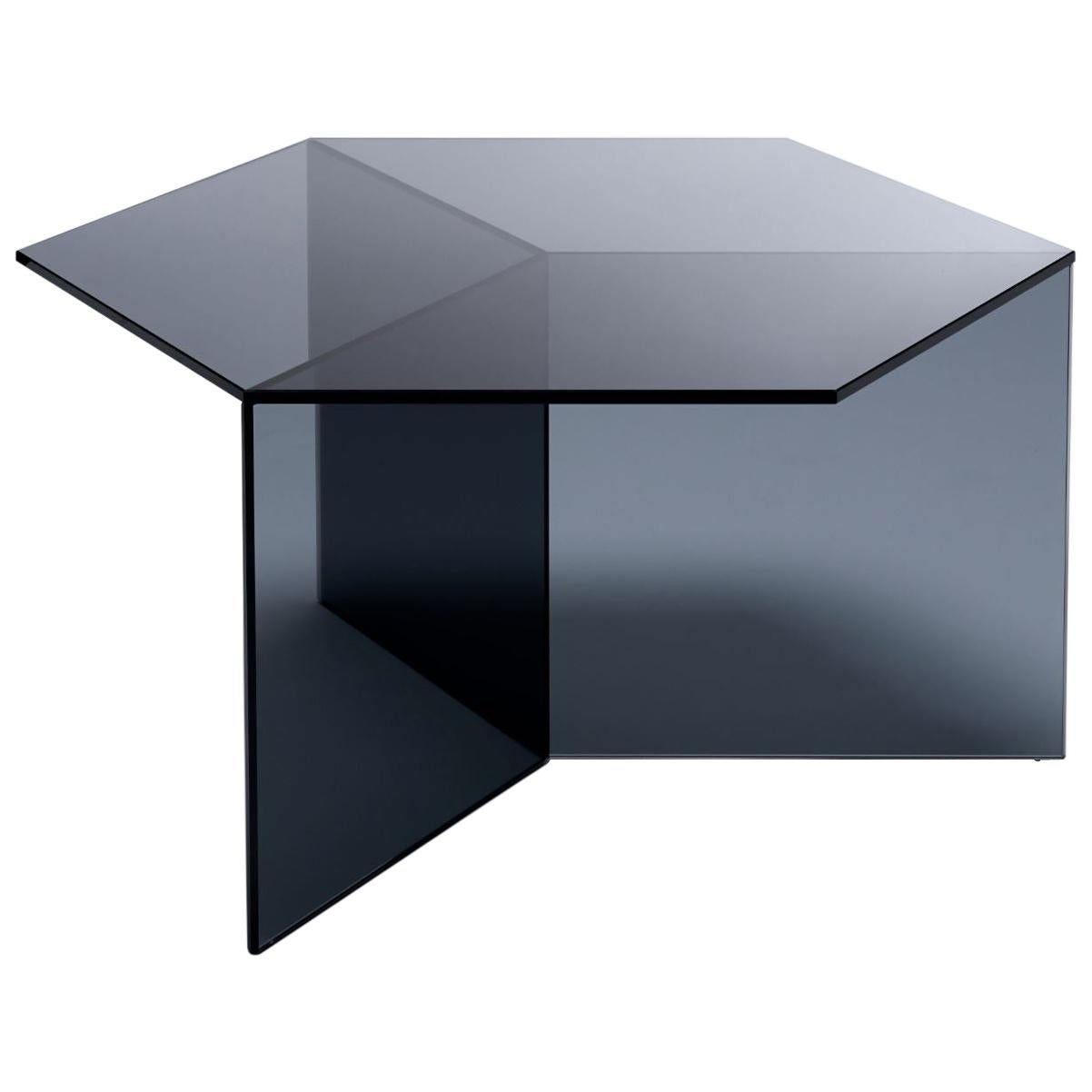 Mesa baja de cristal transparente "Isom Square", Sebastian Scherer