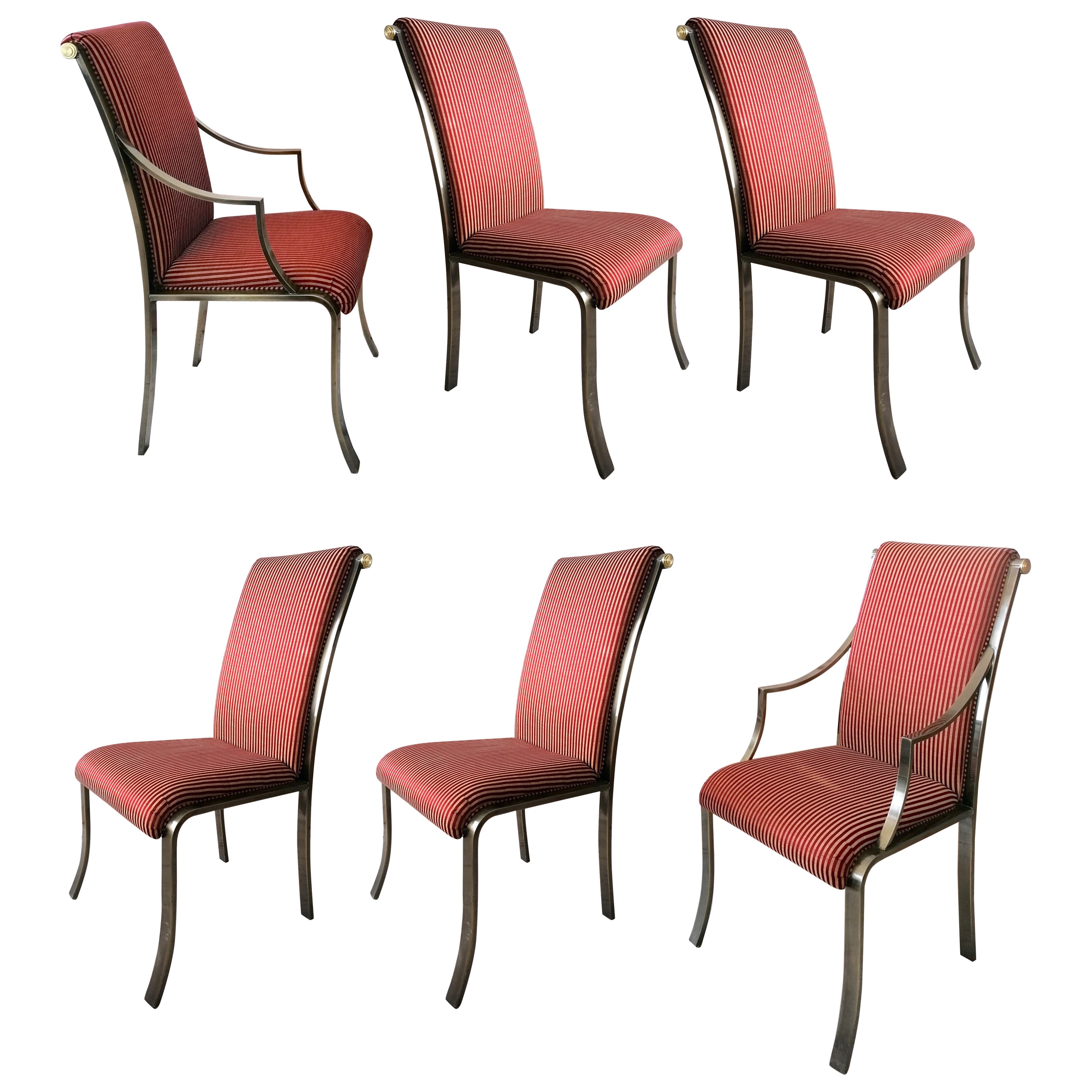 Set of 6 Dining Chairs by Design Institute of America, 1980s, Attr Milo Baughman For Sale
