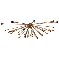 Copper Large Sputnik Chandelier with Forty Arms
