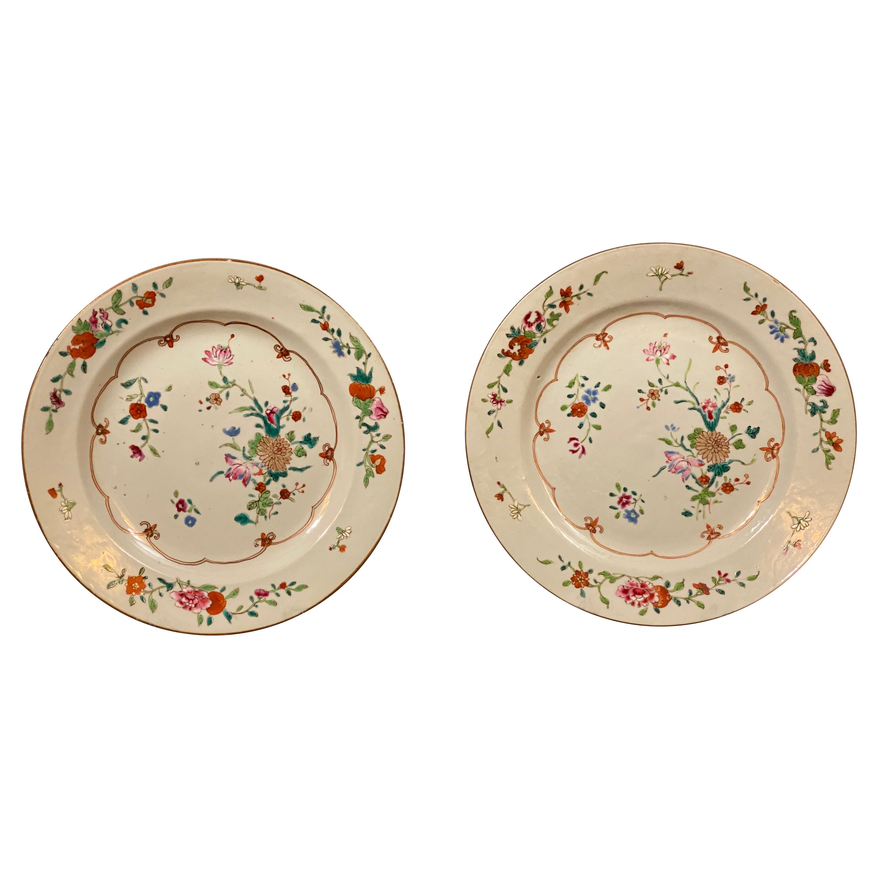 Pair of 18th Century China East India Company Porcelain Plates