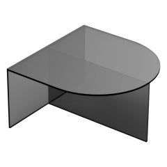 Mesa baja "Fifty Oblong" de cristal negro transparente, Sebastian Scherer