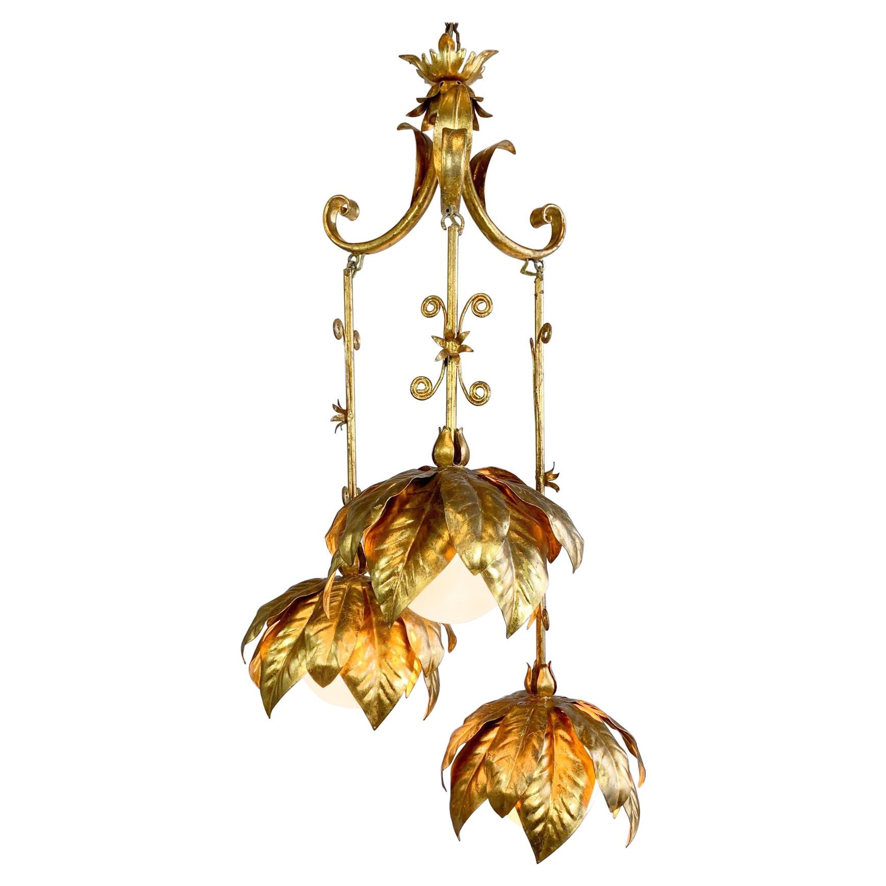 Banci Firenze Gold Globe Triple Pendant Light For Sale