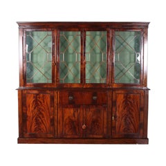 Large Flamed Secretary Bookcase