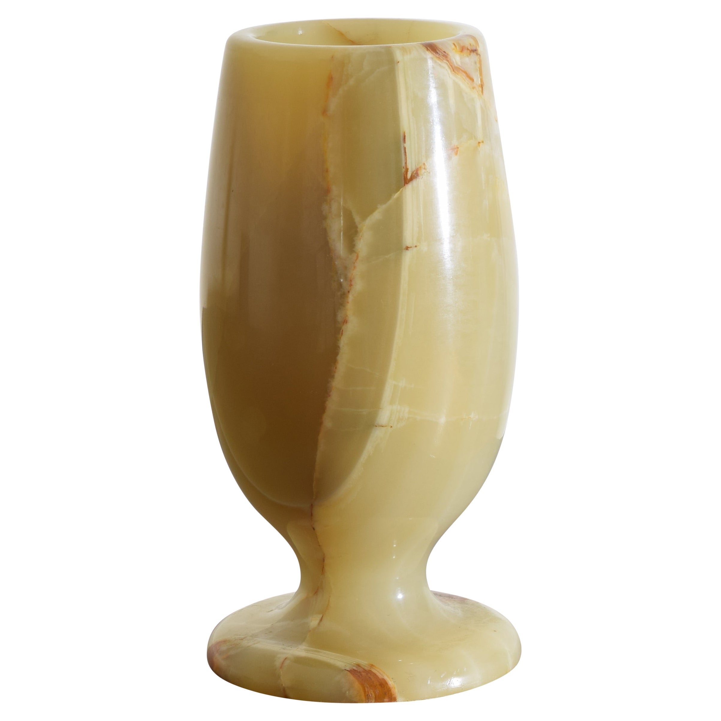 Neoklassizistische Vase aus Onyx im Goblet-Stil, Mitte des 20. Jahrhunderts im Angebot