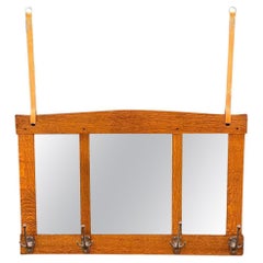 American Antique Mission Oak Wall Hanging Mirror by Stickley, circa 1940s
