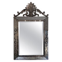 Miroir vénitien ancien au design géométrique
