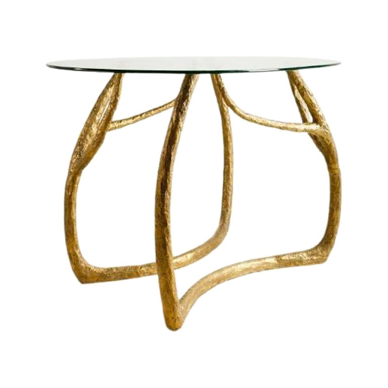 Mesa consola escultural Bough de latón by Misaya