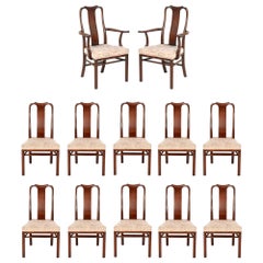 Influencia asiática 12 Sillas de comedor Michael Taylor Baker Reacabado Retapizado